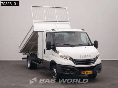 Iveco Daily 35C14 Automaat Dubbellucht Kipper met Kist 3,5t Trekhaak Airco Cruise Euro6 Tipper Benne Kieper Airco Trekhaak Cruise control 6