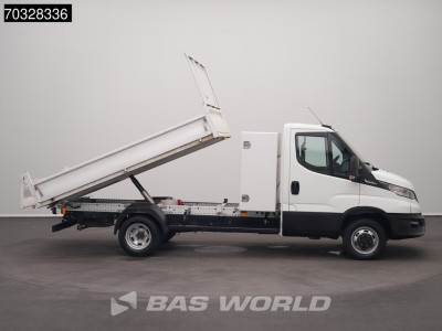 Iveco Daily 35C14 Automaat Dubbellucht Kipper met Kist 3,5t Trekhaak Airco Cruise Euro6 Tipper Benne Kieper Airco Trekhaak Cruise control 7