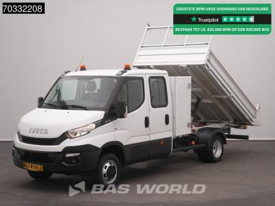Iveco Daily 35C14 Kipper Dubbel Cabine met Kist Dubbellucht 3,5t Trekhaak Airco Cruise Euro6 Tipper Benne Kieper Airco Trekhaak Cruise control