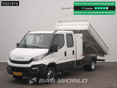 Iveco Daily 35C14 Kipper Dubbele Cabine Dubbellucht 3,5t Trekhaak Airco Cruise Kist Euro6 Benne Kieper Airco Trekhaak Cruise control