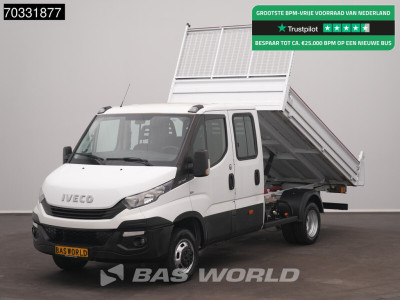Iveco Daily 35C15 3.0L Kipper Dubbele Cabine 3,5t Trekhaak Dubbel Lucht Airco Cruise Euro6 Tipper Benne Kieper DoKa Airco Trekhaak Cruise control
