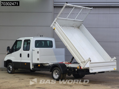 Iveco Daily 35C16 3.0L Kipper met Kist Dubbel Cabine Dubbellucht 3,5t Trekhaak 160PK Airco Cruise Euro6 Tipper Benne Kieper Airco Trekhaak Cruise control foto 2