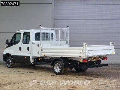 Iveco Daily 35C16 3.0L Kipper met Kist Dubbel Cabine Dubbellucht 3,5t Trekhaak 160PK Airco Cruise Euro6 Tipper Benne Kieper Airco Trekhaak Cruise control foto 5