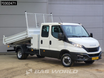 Iveco Daily 35C16 3.0L Kipper met Kist Dubbel Cabine Dubbellucht 3,5t Trekhaak 160PK Airco Cruise Euro6 Tipper Benne Kieper Airco Trekhaak Cruise control foto 6
