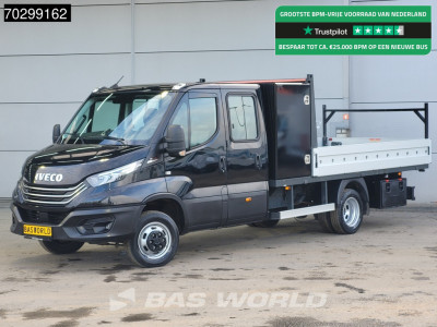Iveco Daily 35C18 3.0L Automaat Dubbel Cabine met Kist Dubbellucht Open Laadbak 3,5t Trekhaak 180PK LED Navi Airco Cruise Euro6 Pritsche Pickup Open Box Airco Trekhaak Cruise control