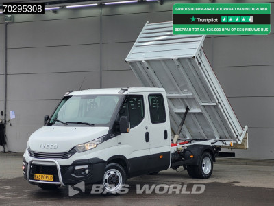 Iveco Daily 35C18 3.0L Automaat Kipper Dubbellucht 3,5t Trekhaak 180PK Airco Cruise Euro6 Kieper Tipper Benne 2m3 Airco Trekhaak Cruise control