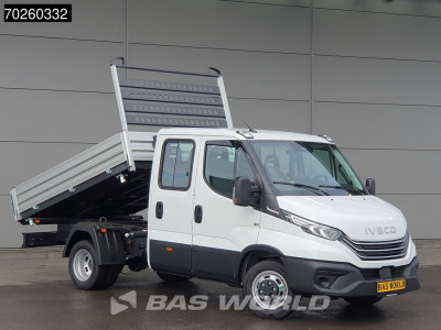 Iveco Daily 35C21 3-Zijdige Kipper Dubbel Cabine 210PK 3.0L Dubbellucht 3,5t Trekhaak ACC Airco LED Camera CarPlay Euro6 Tipper Benne Kieper Dreiseitenkipper 2m3 Airco foto 2