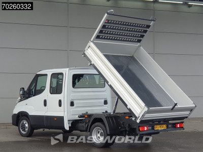 Iveco Daily 35C21 3-Zijdige Kipper Dubbel Cabine 210PK 3.0L Dubbellucht 3,5t Trekhaak ACC Airco LED Camera CarPlay Euro6 Tipper Benne Kieper Dreiseitenkipper 2m3 Airco foto 3