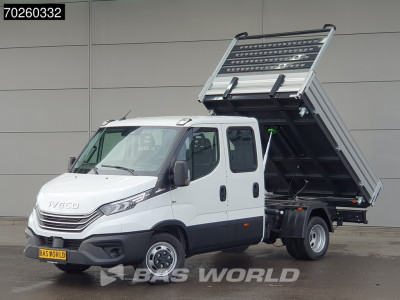 Iveco Daily 35C21 3-Zijdige Kipper Dubbel Cabine 210PK 3.0L Dubbellucht 3,5t Trekhaak ACC Airco LED Camera CarPlay Euro6 Tipper Benne Kieper Dreiseitenkipper 2m3 Airco foto 5