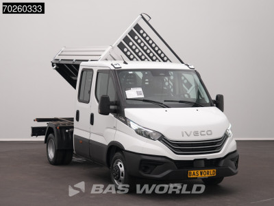 Iveco Daily 35C21 3-Zijdige Kipper Dubbel Cabine 210PK 3.0L Dubbellucht 3,5t Trekhaak ACC Airco LED Camera CarPlay Euro6 Tipper Benne Kieper Dreiseitenkipper 2m3 Airco foto 5