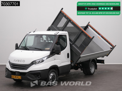 Iveco Daily 35C21 3.0L Automaat Driezijdige Kipper 210PK 3,5t Trekgewicht Dubbellucht ACC LED Camera CarPlay Euro6 Tipper Benne Kieper Airco