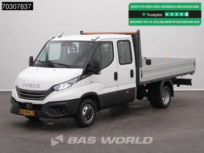 Iveco Daily 35C21 3.0L Automaat Open Laadbak Dubbel Cabine 210PK Dubbellucht 3,5t Trekgewicht ACC LED Airco Camera Euro6 Pritsche Pickup Airco Dubbel cabine