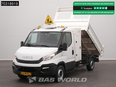 Iveco Daily 35S14 Automaat Open Laadbak met Kist 3.5t trekhaak Airco Cruise Euro6 Pritsche Pickup Open Box Airco Trekhaak Cruise control