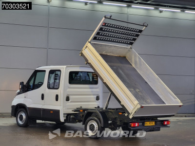 Iveco Daily 35S16 Driezijdige Automaat Kipper Dubbel Cabine 3,5t Trekhaak 160PK Airco Camera Euro6 Tipper Benne Kieper Airco Trekhaak foto 5