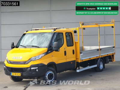 Iveco Daily 70C18 7 Tons Euro6 Automaat Dubbel Cabine Open Laadbak Pritsche Infra Werkverkeer Doka Mixto Airco Trekhaak Cruise control