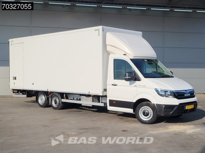 MAN TGE 3.140 Veldhuizen Clixtar Laadklep Bakwagen 3580kg 618cm Lang Airco Cruise Euro6 Meubelbak Koffer Clixtsar DHollandia BE-Combi Trekker Oplegger BE-rijbewijs Cruise control 5