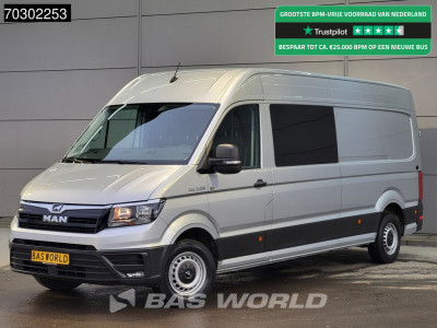 MAN TGE 3.180 Dubbel Cabine Automaat L4H3 Trekhaak Navi Airco Cruise Camera Euro6 L4 DC Doka Mixto Airco Dubbel cabine Trekhaak Cruise control