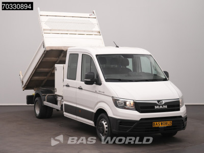 MAN TGE 5.120 Dubbel Cabine Kipper met Kist Dubbellucht 3,5t Trekhaak Airco Cruise Camera Euro6 Tipper Benne Kieper Airco Trekhaak Cruise control 5