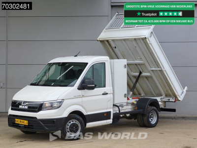 MAN TGE 5.120 Kipper met Kist Dubbellucht 3,5t Trekhaak Navi Airco Cruise Camera Euro6 Tipper Benne Kieper Airco Trekhaak Cruise control