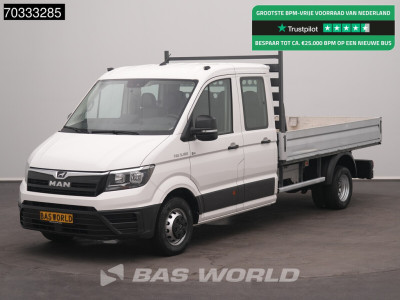 MAN TGE 5.180 Automaat 180PK Dubbel Cabine Open Laadbak Dubbellucht Trekhaak Airco Cruise Euro6 Pritsche Pickup Open Box Airco Trekhaak Cruise control