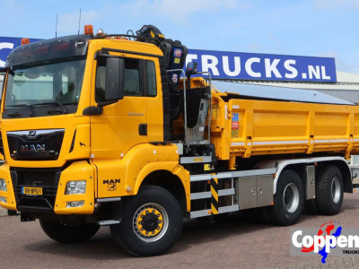 MAN TGS 33.420 2 Zijdige kipper + kraan 6x6 Stuur as