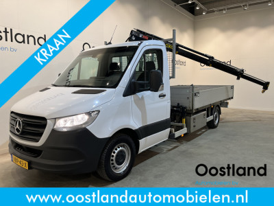 Mercedes-Benz Sprinter 314 CDI RWD L3 Open Laadbak / Hiab T-CLX 038-3 Kraan PTO / Euro 6 / Airco / Cruise Control / 37.700 KM !!