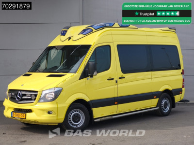 Mercedes-Benz Sprinter 319 CDI Marge! 3.0L V6 Automaat 2x Schuifdeur Airco Cruise Euro6 Krankenwagen Rettungswagen 8m3 Airco Cruise control