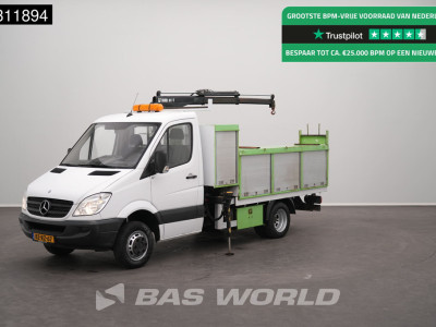 Mercedes-Benz Sprinter 510 CDI Kraanwagen Dubbellucht HIAB 071T-2-1M Open Laadbak Trekhaak Camera Crane Kraan Kranwagen Pritsche Pickup Open Box Trekhaak