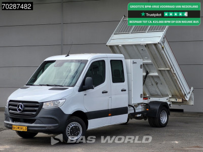 Mercedes-Benz Sprinter 514 CDI Kipper Dubbel Cabine Dubbellucht 3,5t Trekhaak Airco Cruise Euro6 Tipper Benne Kieper Airco Trekhaak Cruise control