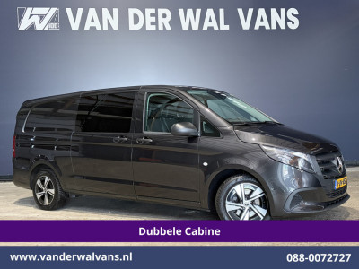 Mercedes-Benz Vito 116 CDI 164pk 9G-Tronic Automaat L3H1 Dubbele Cabine Euro6 Airco | 6-Zits | 2x zijdeur | Camera Cruisecontrol, LM Velgen, Stoelverwarming, Leder, 2500kg Trekhaak, Parkeersensoren