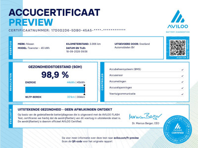Nissan Townstar N-Connecta L1 44 kWh / 100% elektrisch !! / SOH 99% / Airco / Cruise Control / CarPlay / Camera / 3.100 KM !! foto 11
