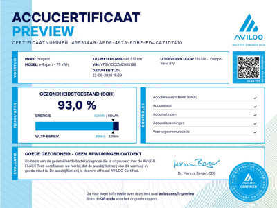 Peugeot e-Expert Long Premium 136pk 75 kWh Snellader Airco/Carplay SOH 93% 02-2022 foto 7