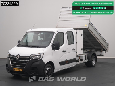Renault Master 130PK Kipper Dubbele Cabine Dubbellucht Airco 3,5t Trekhaak Euro6 Benne Kieper Doka Mixto Airco Dubbel cabine Trekhaak Cruise control