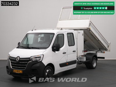 Renault Master 130PK Kipper Dubbele Cabine Dubbellucht Airco 3,5t Trekhaak Euro6 Benne Kieper Doka Mixto Airco Dubbel cabine Trekhaak Cruise control