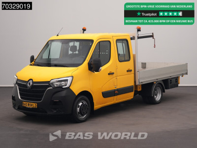 Renault Master 165PK Dubbel Cabine Dubbellucht Open Laadbak 3,5t Trekhaak LED Airco Cruise Euro6 Pritsche Pickup Open Box Airco Trekhaak Cruise control