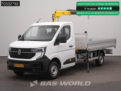 Renault Master 170PK Automaat HYVA HA27 Kraan Open Laadbak Cranetruck Crane laadkraan Kraanwagen Pritsche Platform Airco Cruise control