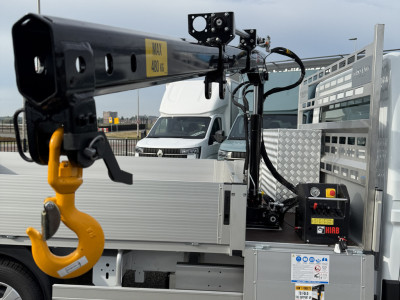 Renault Master E-Tech Open laadbak + HIAB kraan + trekhaak foto 2