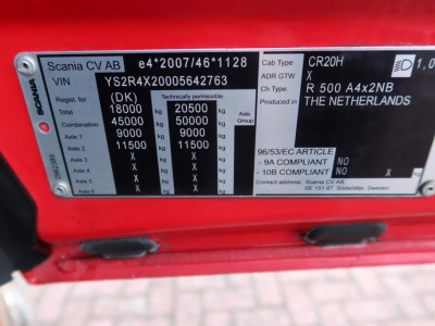 Scania R500 NGS 4x2 Trekker met kraan HMF 1920 foto 19