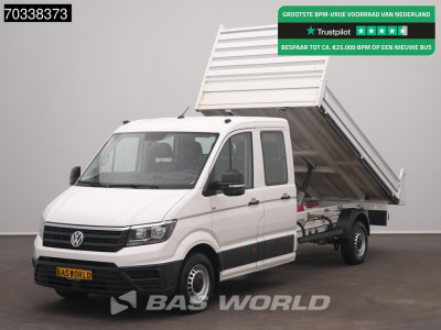 Volkswagen Crafter 140pk Kipper Dubbele Cabine Trekhaak 7 zitplaatsen Euro6 Tipper Benne Kieper Trekhaak
