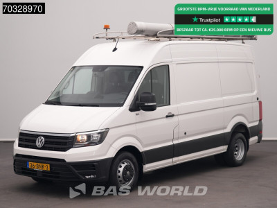 Volkswagen Crafter 177pk 50 Dubbellucht L3H3 Werkplaatsinrichting Trekhaak Airco Cruise Camera Parkeersensoren v+a Imperiaal Euro6 L2H2 Airco Trekhaak Cruise control