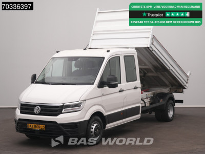 Volkswagen Crafter 177pk Kipper Dubbele Cabine Dubbellucht Airco Navi 3,5t Trekhaak Euro6 Kieper Benne Tipper DoKa Airco Trekhaak Cruise control