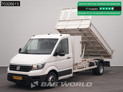 Volkswagen Crafter 177pk Kipper met Kist Dubbellucht 3,5t Trekhaak Airco Cruise Euro6 Tipper Benne Kieper Airco Trekhaak Cruise control