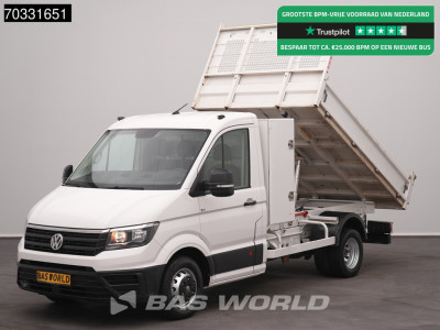 Volkswagen Crafter 177pk Kipper met Kist Dubbellucht 3,5t Trekhaak Airco Cruise Euro6 Tipper Benne Kieper Airco Trekhaak Cruise control
