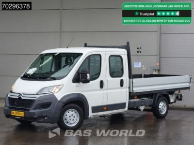Citroen Jumper 130PK Open Laadbak Dubbel Cabine Trekhaak Airco Cruise Euro6 Pritsche Pickup Open Box Airco Trekhaak Cruise control