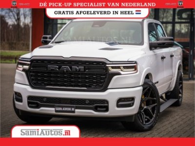 Dodge Ram 1500 LIMITED NIGHT H.O 540PK 706 Nm | XB9 | MASSAGE | BOM VOL | PWD IVORY | CREW CAB | DUBBELE CABINE | GRIJSKENTEKEN | 5 PERSOONS | DE MEEST LUXUEUZE en BEGEERDE Pick-up | VOORRAAD NR 2351 - 7478