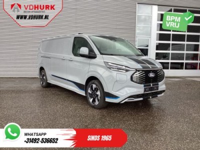 Ford E-Transit Custom Sport L2 330km WLTP LED/ 2x Schuifdeur/ Adapt.Cruise/ Elek.Stoel/ Standkachel/ Stoelverw./ Carplay/ Navi/ Camera/ Climate/ 19? LMV