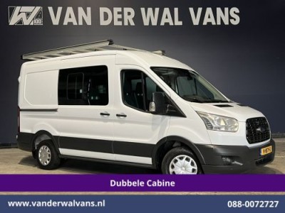 Ford Transit 2.0 TDCI 131pk L2H2 Dubbele cabine Euro6 Airco | 6-Zits | Navigatie | Imperiaal | 2450kg Trekhaak Camera, LED, Parkeersensoren, Cruisecontrol, Trap