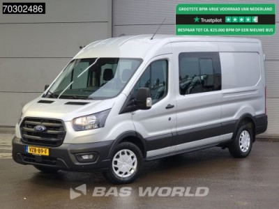 Ford Transit 130pk Dubbel Cabine Automaat L3H2 Trekhaak Navi Airco Cruise Camera Parkeersensoren v+a SYNC4 Display APK 07-2027 Euro6 L3 DC Doka Mixto Airco Trekhaak Cruise control