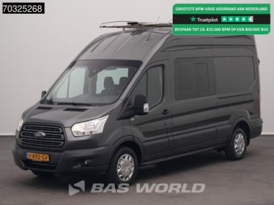 Ford Transit 170pk Dubbel Cabine 170PK L3H3 Hoog Dak Trekhaak Airco Cruise Camera Parkeersensoren Imperiaal Euro6 L3 DC Doka Mixto Hoog Dak Hohes Dach Airco Trekhaak Cruise control