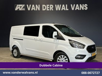 Ford Transit Custom 2.0 TDCI 130pk L2H1 Dubbele Cabine Euro6 Airco | 6-Zits | LM velgen | LED | Navigatie | Cruisecontrol | 2800kg Trekhaak Stoelverwarming, Verwarmde voorruit, Parkeersensoren, Sidebars
